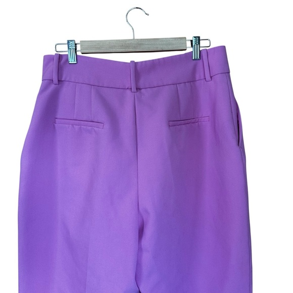 Zara High Waisted Pink Trouser Pants Cropped Ankle XL - Picture 5 of 8